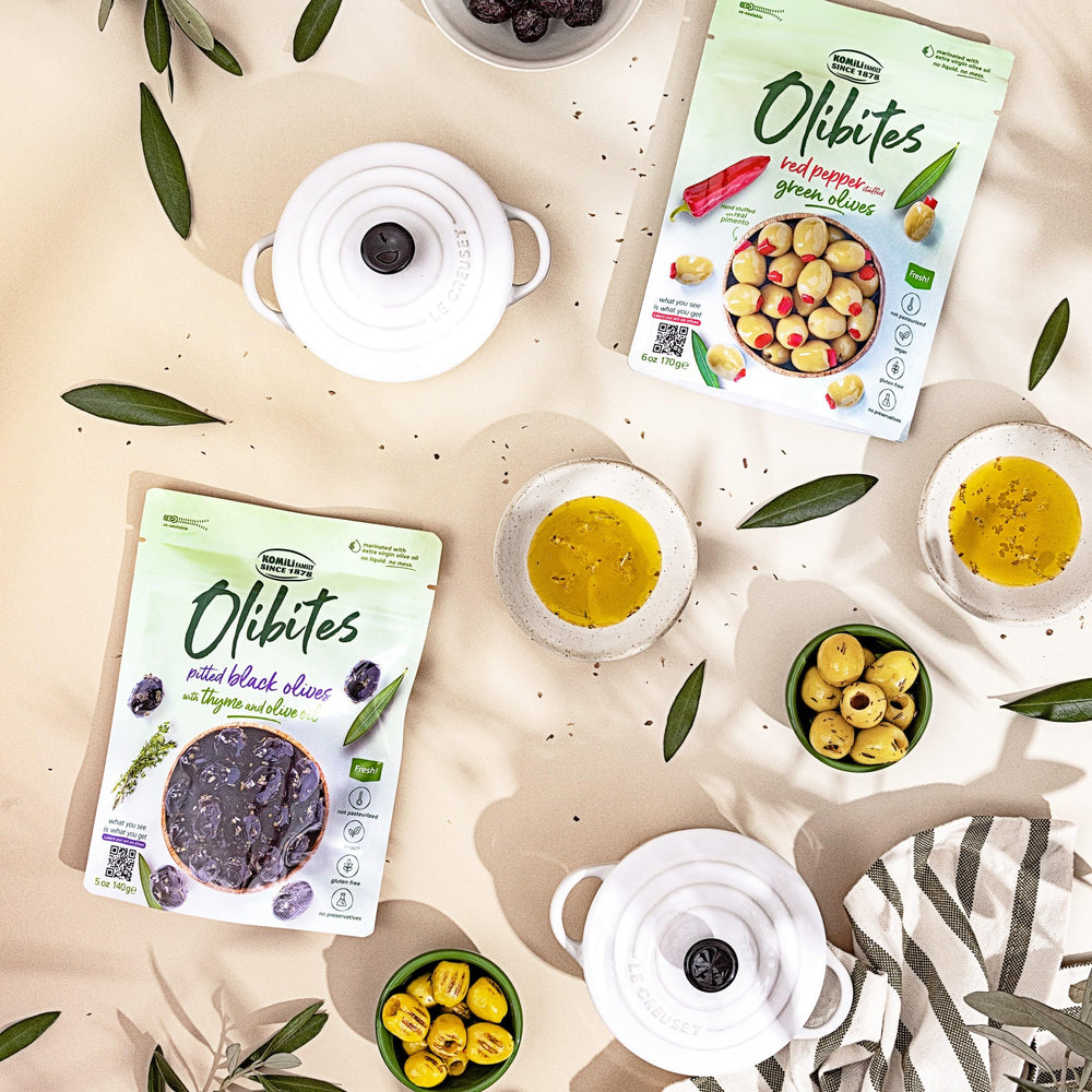 Olibites heritage label and Mediterranean roots on pack