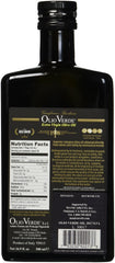 Olio Verde label close-up highlights DOP Nocellara del Belice olives.