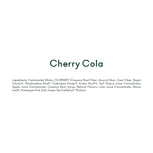 Person holds OLIPOP Cherry Cola can for on-the-go refreshment