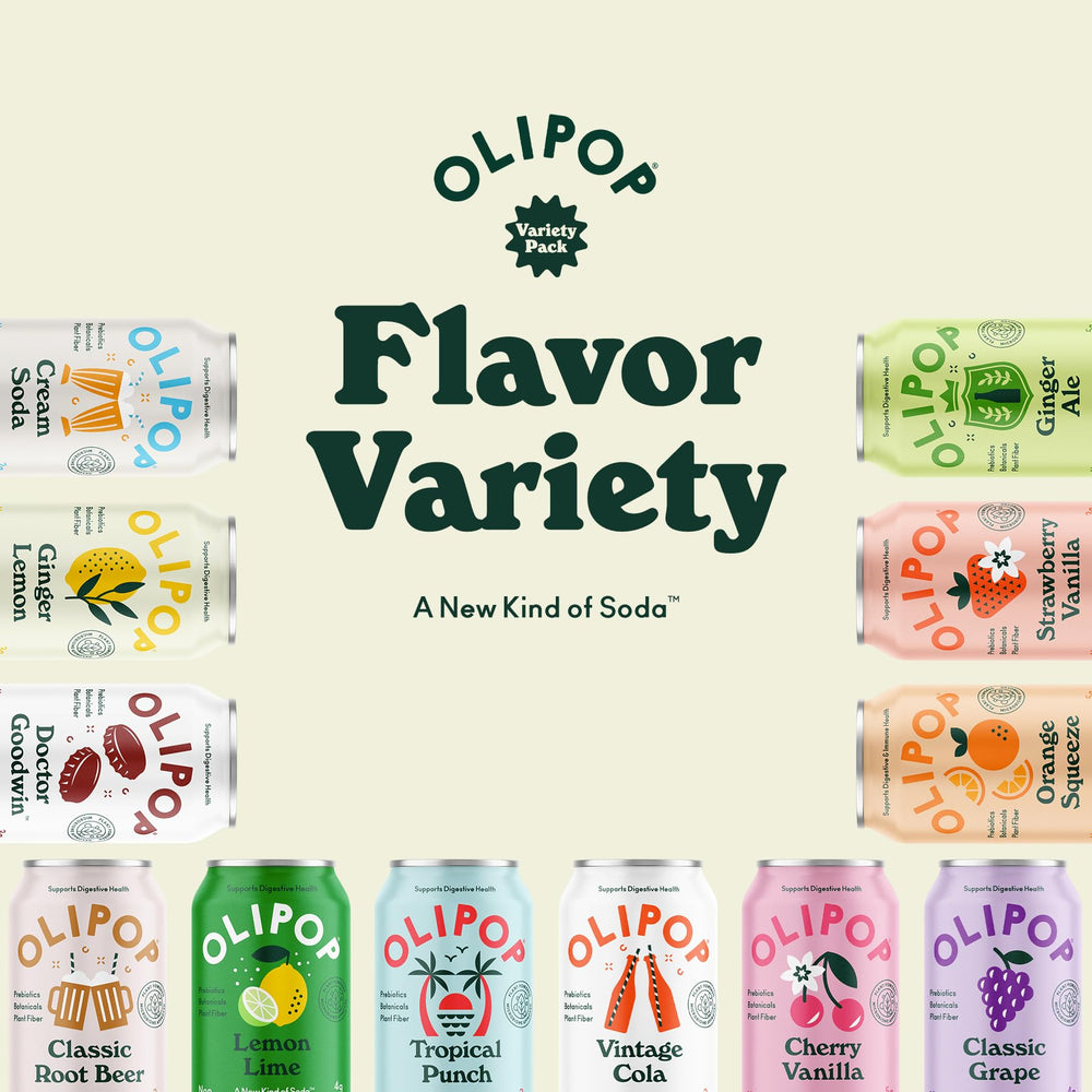 OLIPOP Ginger Ale bubbles close-up emphasizes crisp spice and fizz.