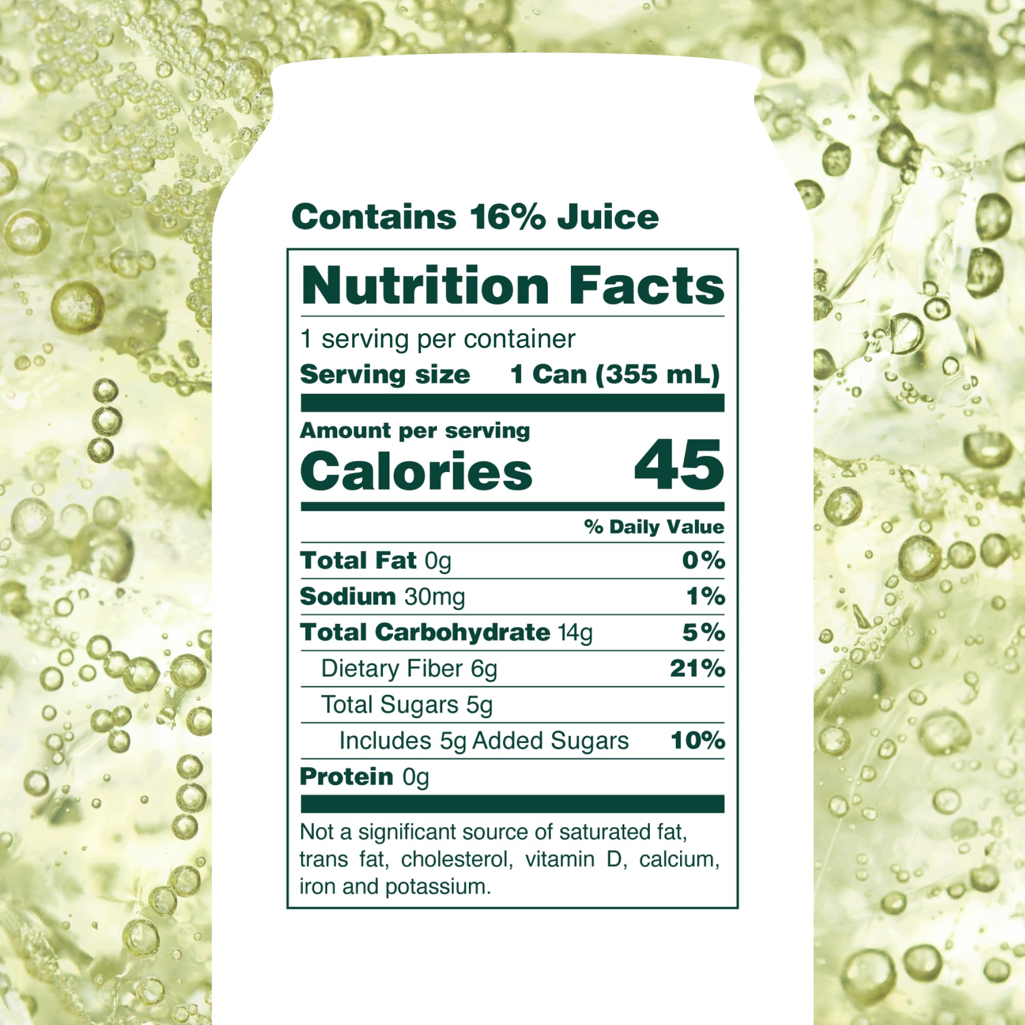 Pouring OLIPOP Lemon Lime into a glass shows refreshing fizz and balance