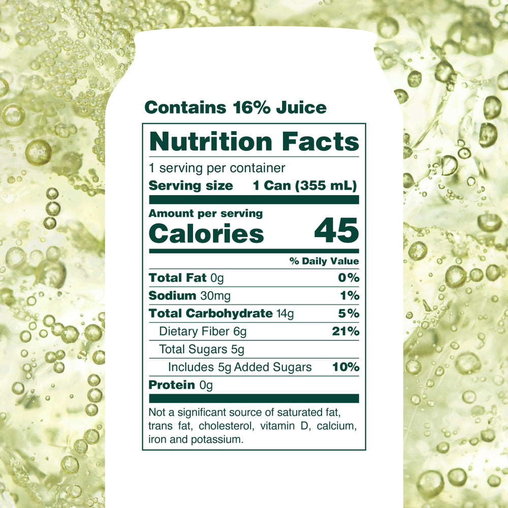 Pouring OLIPOP Lemon Lime into a glass shows refreshing fizz and balance