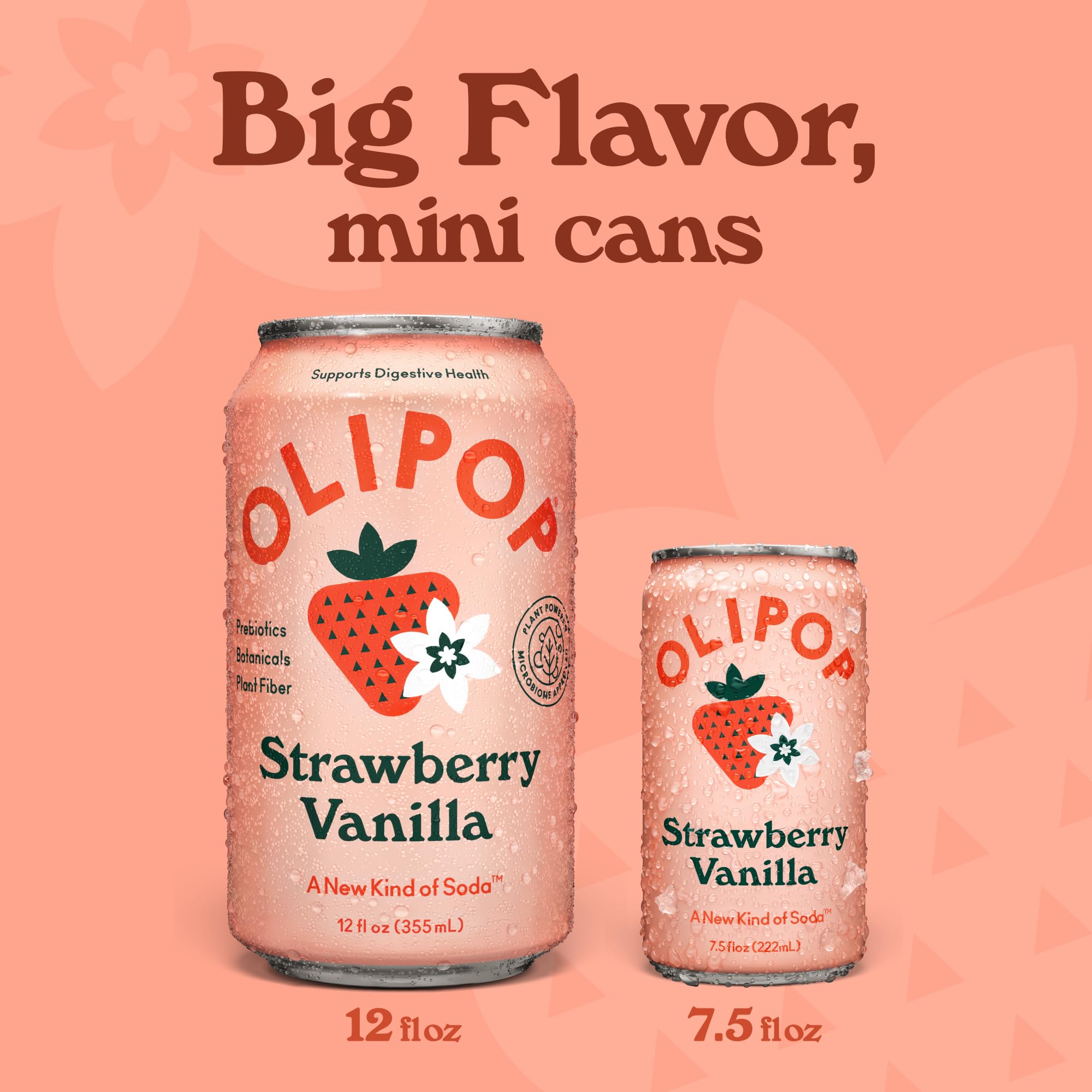 Label close-up highlighting strawberry vanilla flavor profile and natural ingredients.