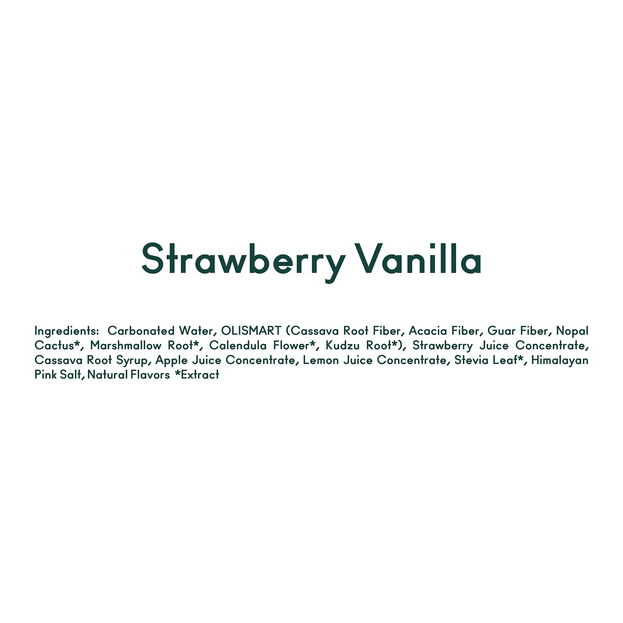 Six-pack packaging of OLIPOP Minis Strawberry Vanilla for pantry storage.