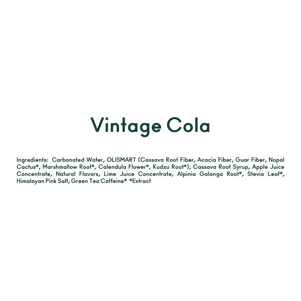 OLIPOP Minis Vintage Cola six-pack display in a store setting.