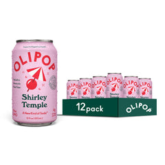 OLIPOP Shirley Temple 12-pack front view, ideal for sharing a prebiotic refreshment.