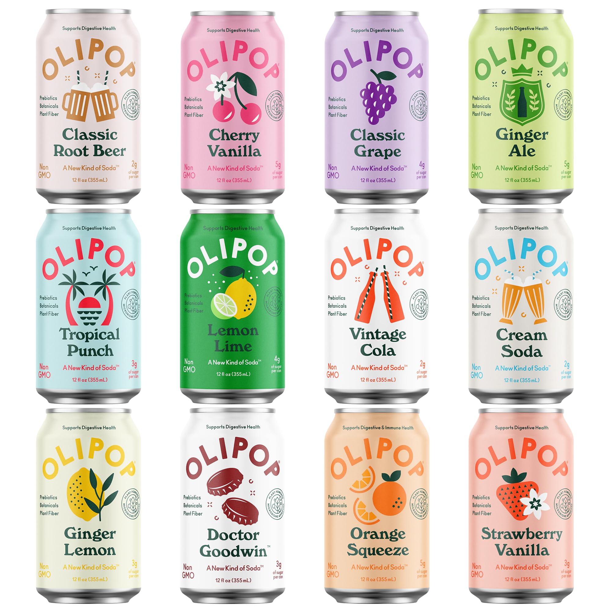 OLIPOP taste test pack variety shown for flavor exploration and healthy sipping.