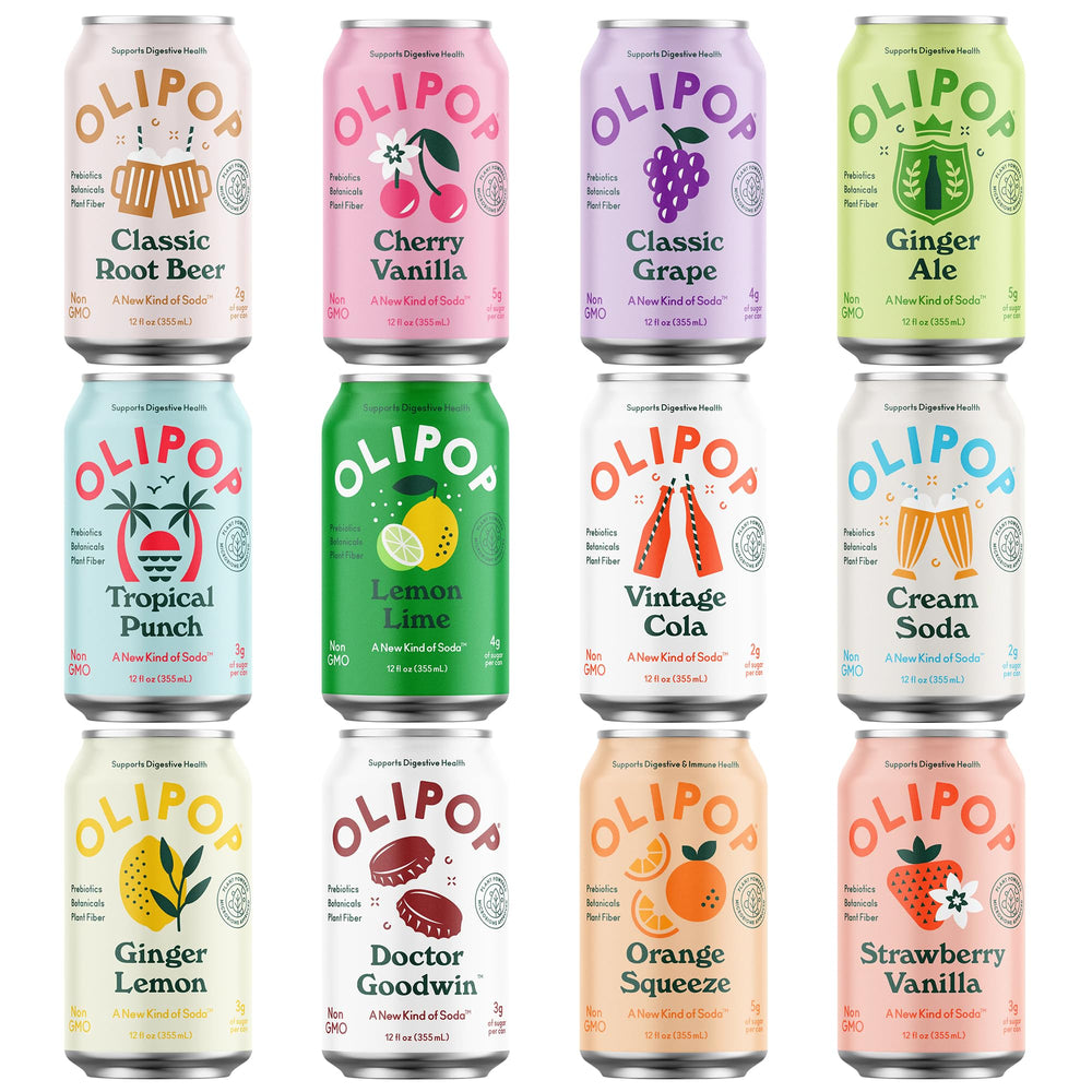 OLIPOP taste test pack variety shown for flavor exploration and healthy sipping.
