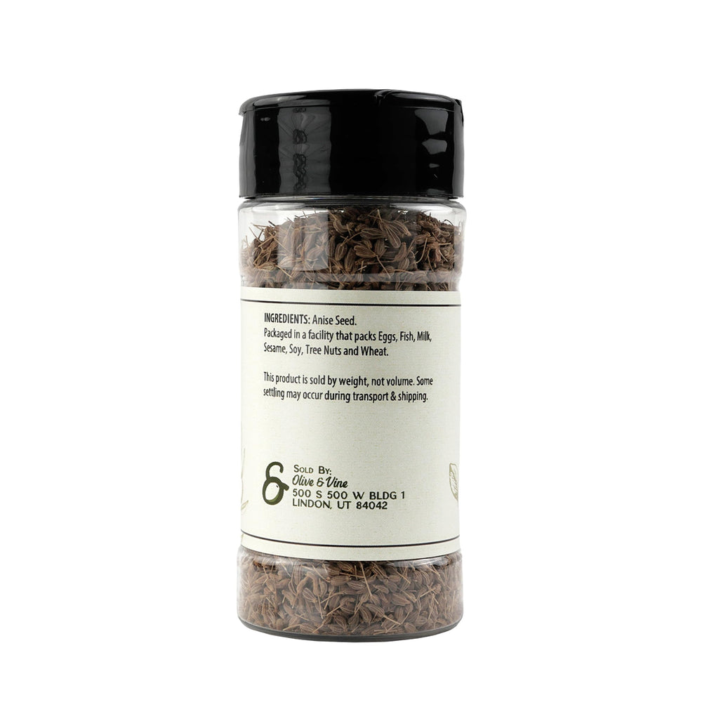 Close-up of Olive & Vine anise seeds highlighting licorice notes.