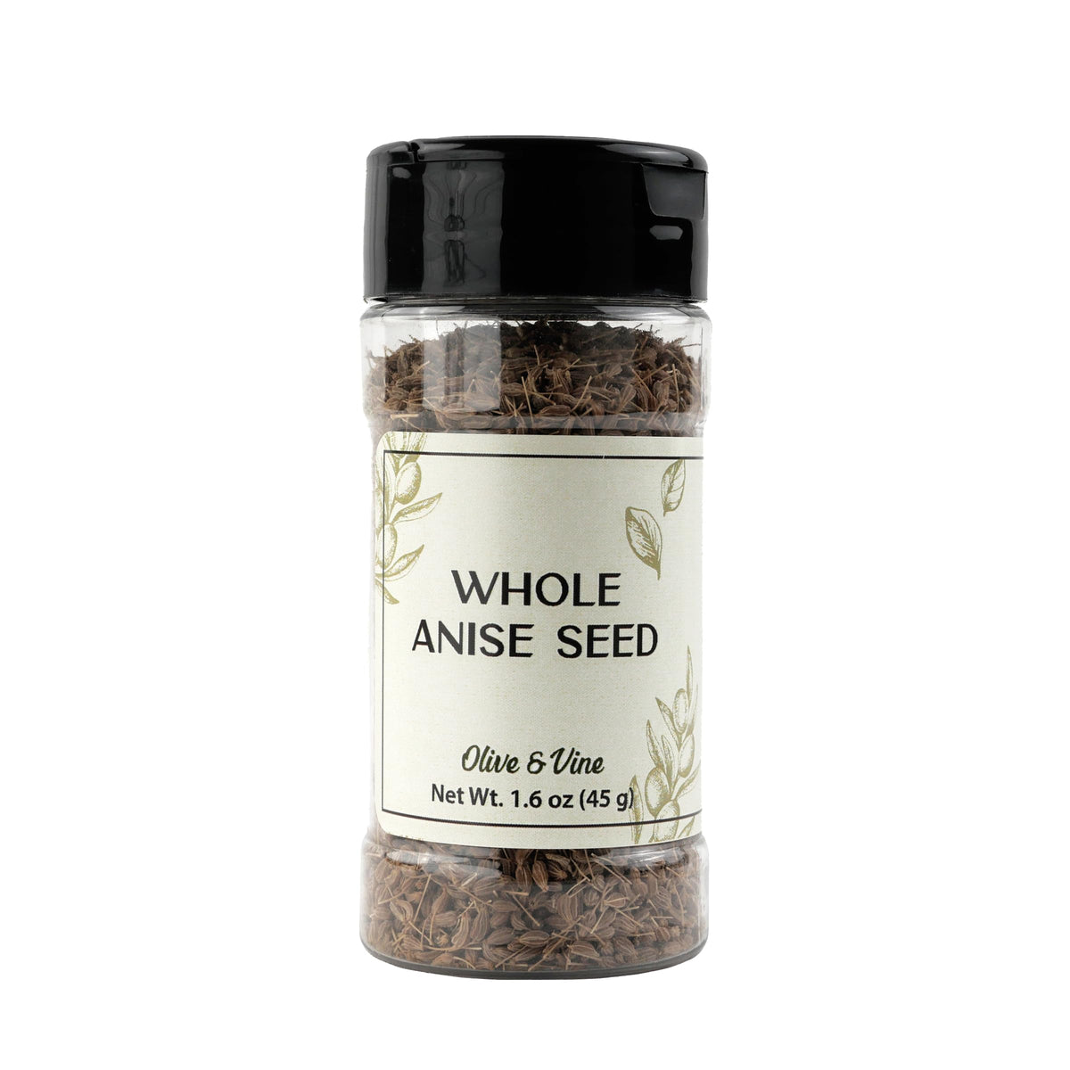 Olive & Vine whole anise seed in a reusable jar for garnish and seasoning.