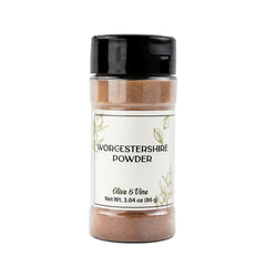 Olive & Vine Worcestershire Powder jar adds savory umami to meals