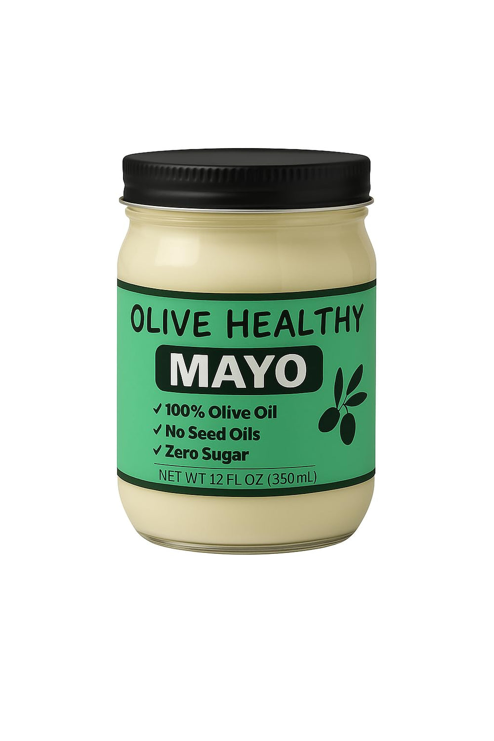 Olive Healthy Mayo Original jar, creamy spread perfect for sandwiches