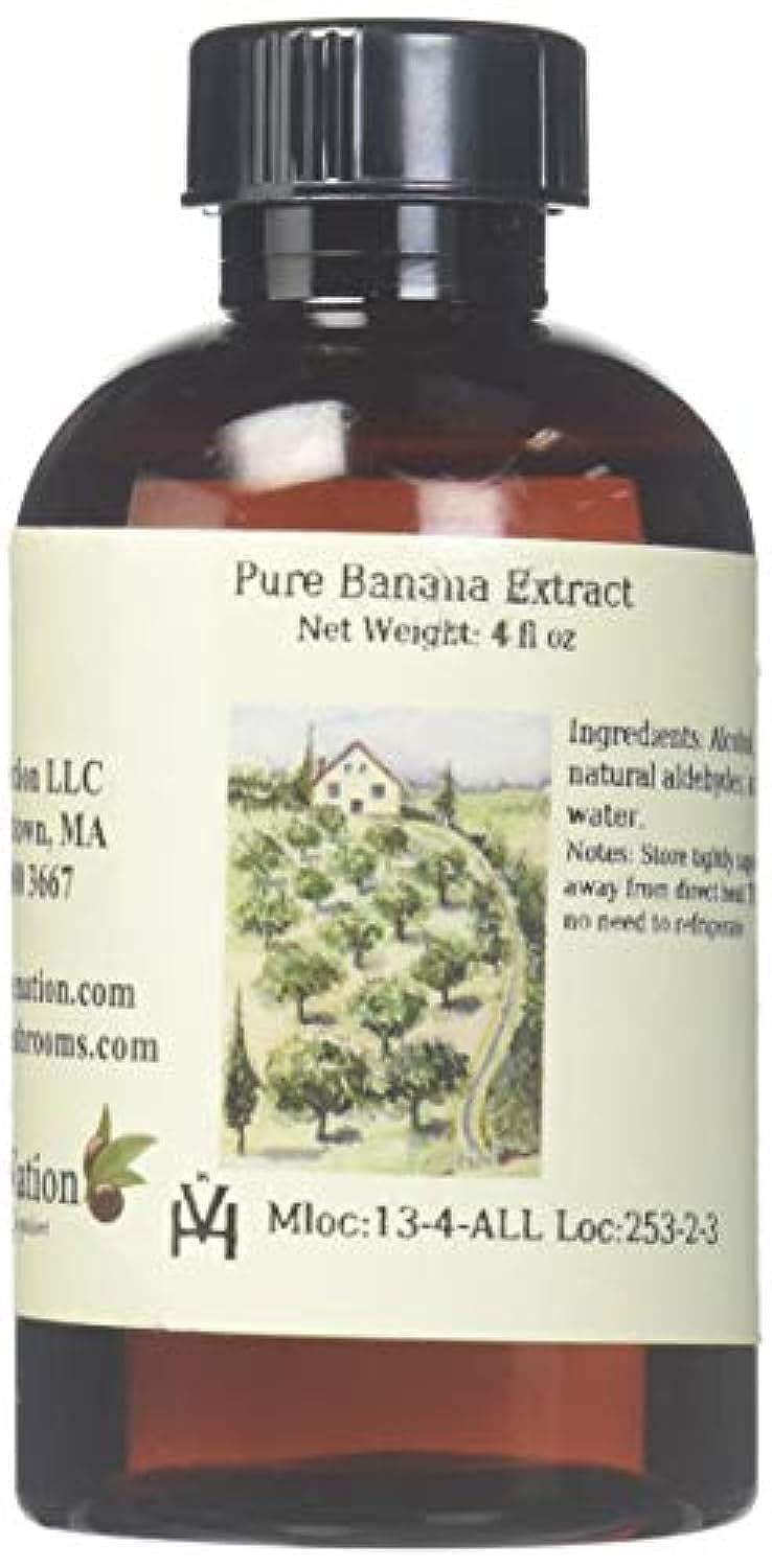 OLIVENATION banana flavor extract packaging highlights gluten free and vegan attributes
