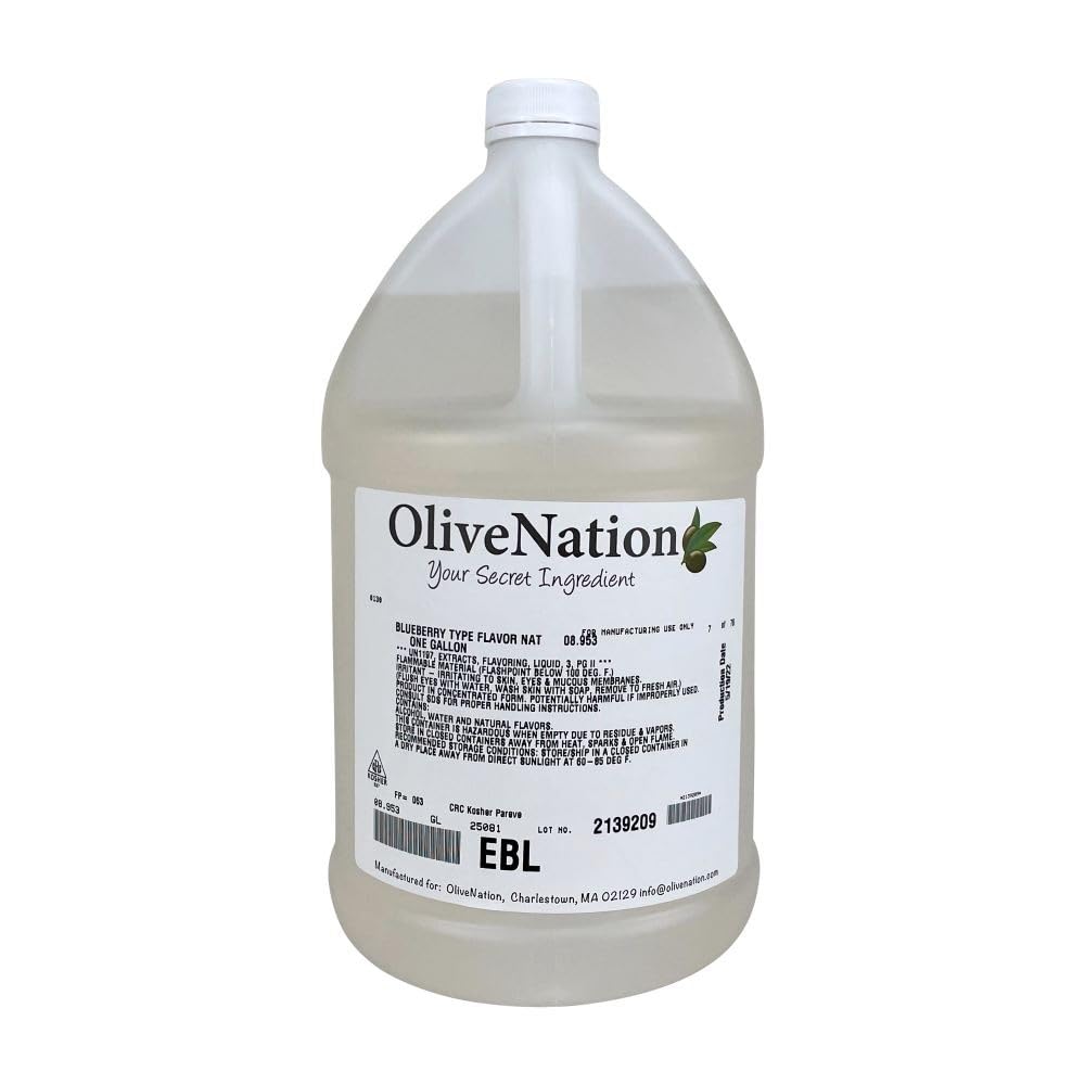 OliveNation Blueberry Extract label emphasizes natural flavoring with no added sugars