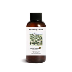 OLIVENATION Pure Strawberry Extract bottle enhances fresh strawberry flavor for baking and desserts