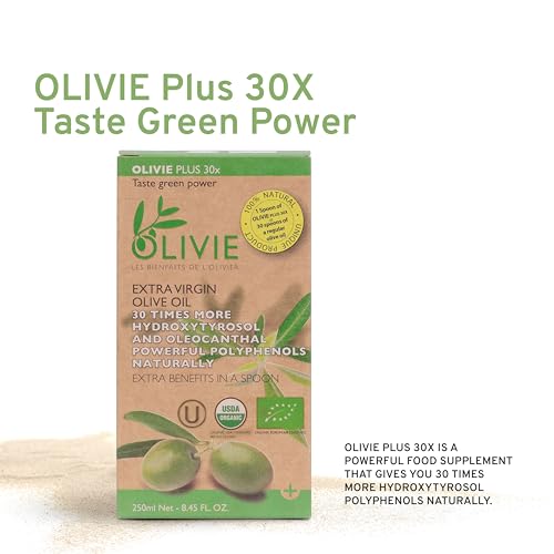 OLIVIE PLUS 30X cold pressed process close-up conveys artisanal quality.