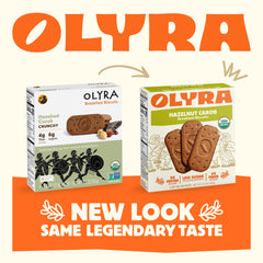 Olyra Hazelnut Carob Breakfast Biscuits close-up highlighting fiber-rich texture