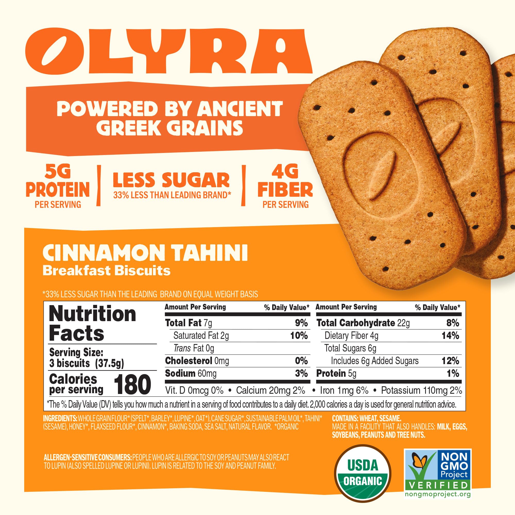 Olyra ancient grains biscuits scene with quinoa, amaranth and teff ingredients