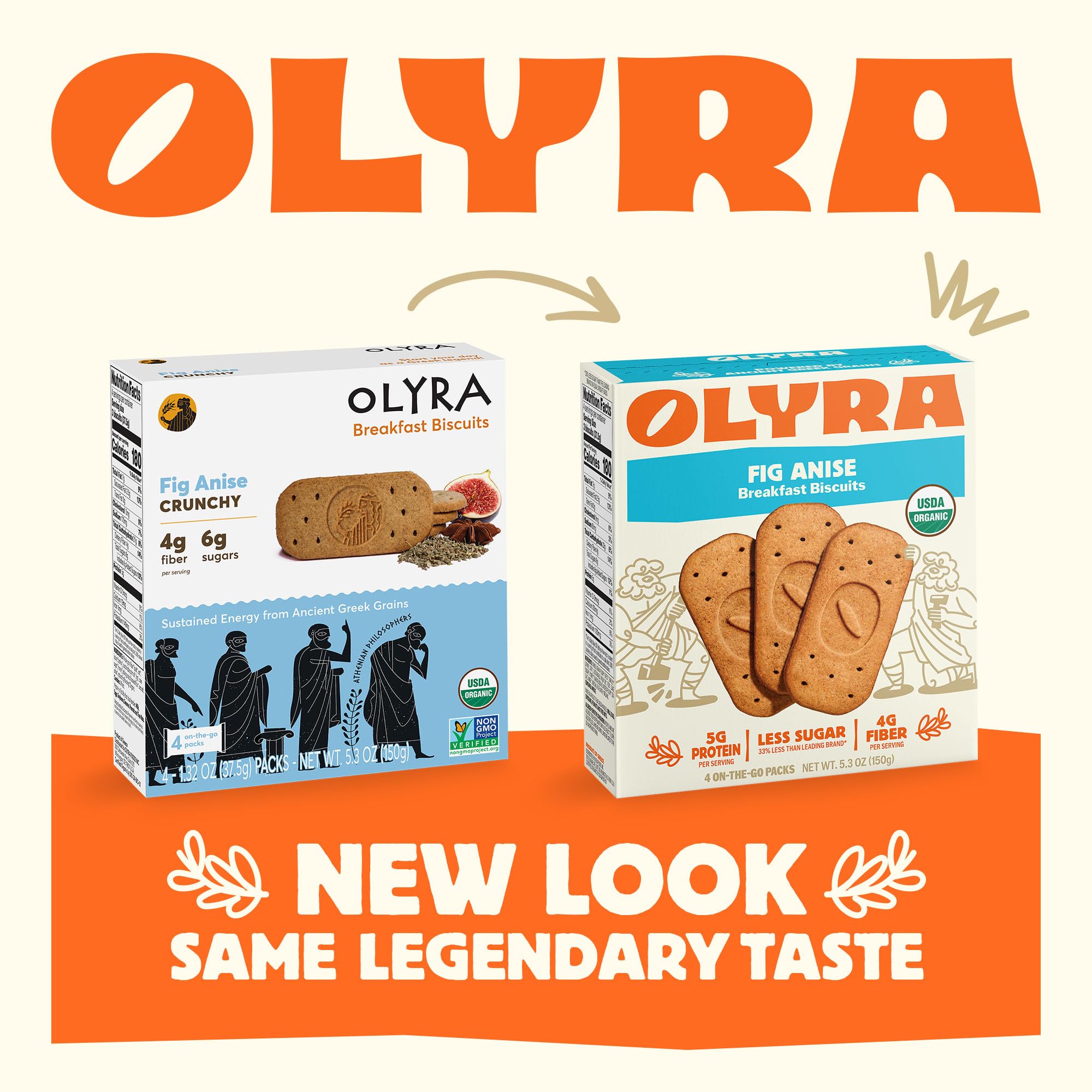Olyra plant-based protein breakfast biscuit close-up, satisfying start to the day.