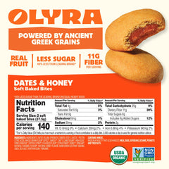 Olyra fruit bars in a four-pack, ideal for busy days.