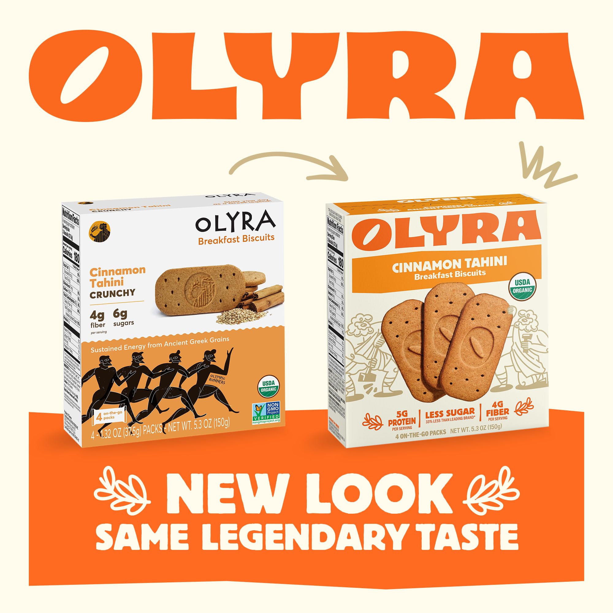 Kid-friendly packaging emphasizes no artificial colors or flavors in Olyra biscuits.