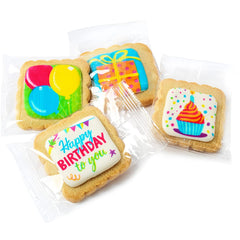 OMCookie Decorated sugar cookies gift box showing colorful icing, ideal for gifting.