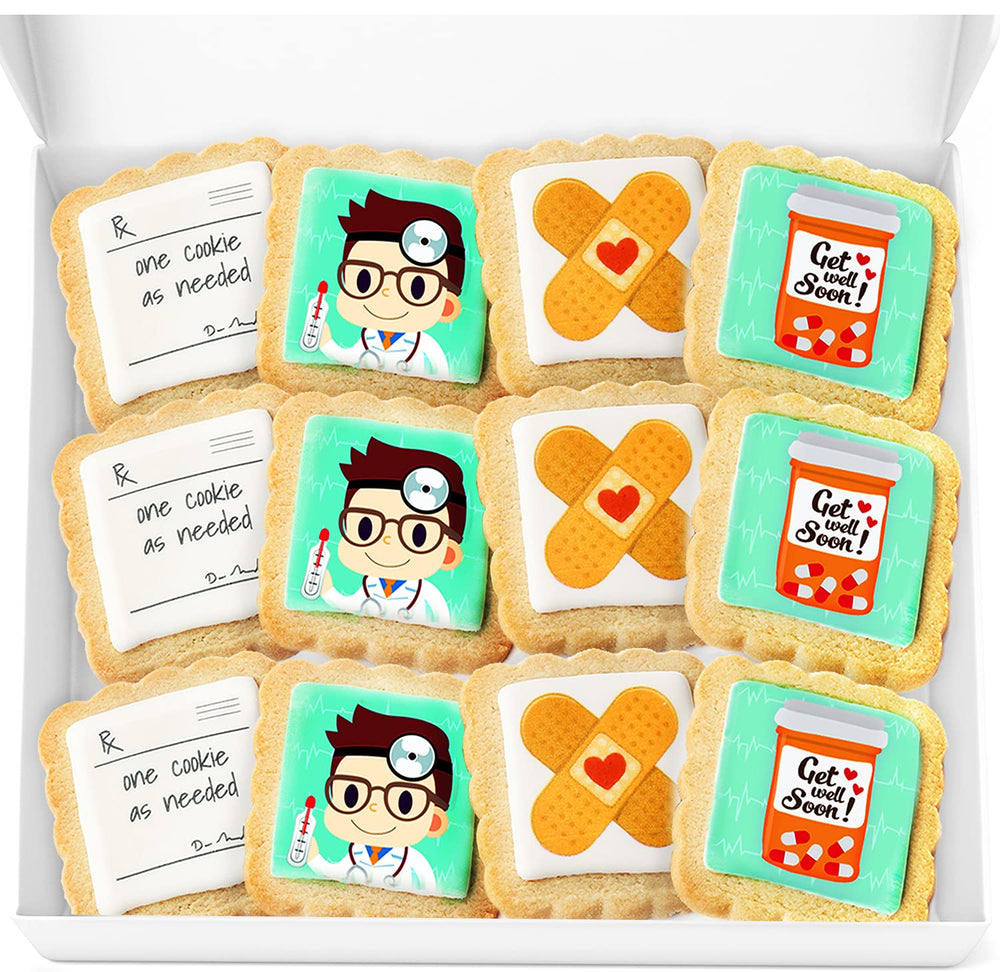 OMCookie decorated sugar cookies with vanilla frosting and edible ink designs.