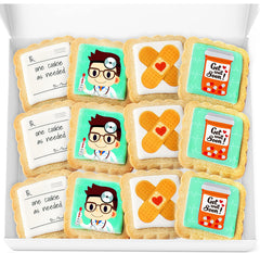 OMCookie decorated sugar cookies with vanilla frosting and edible ink designs.