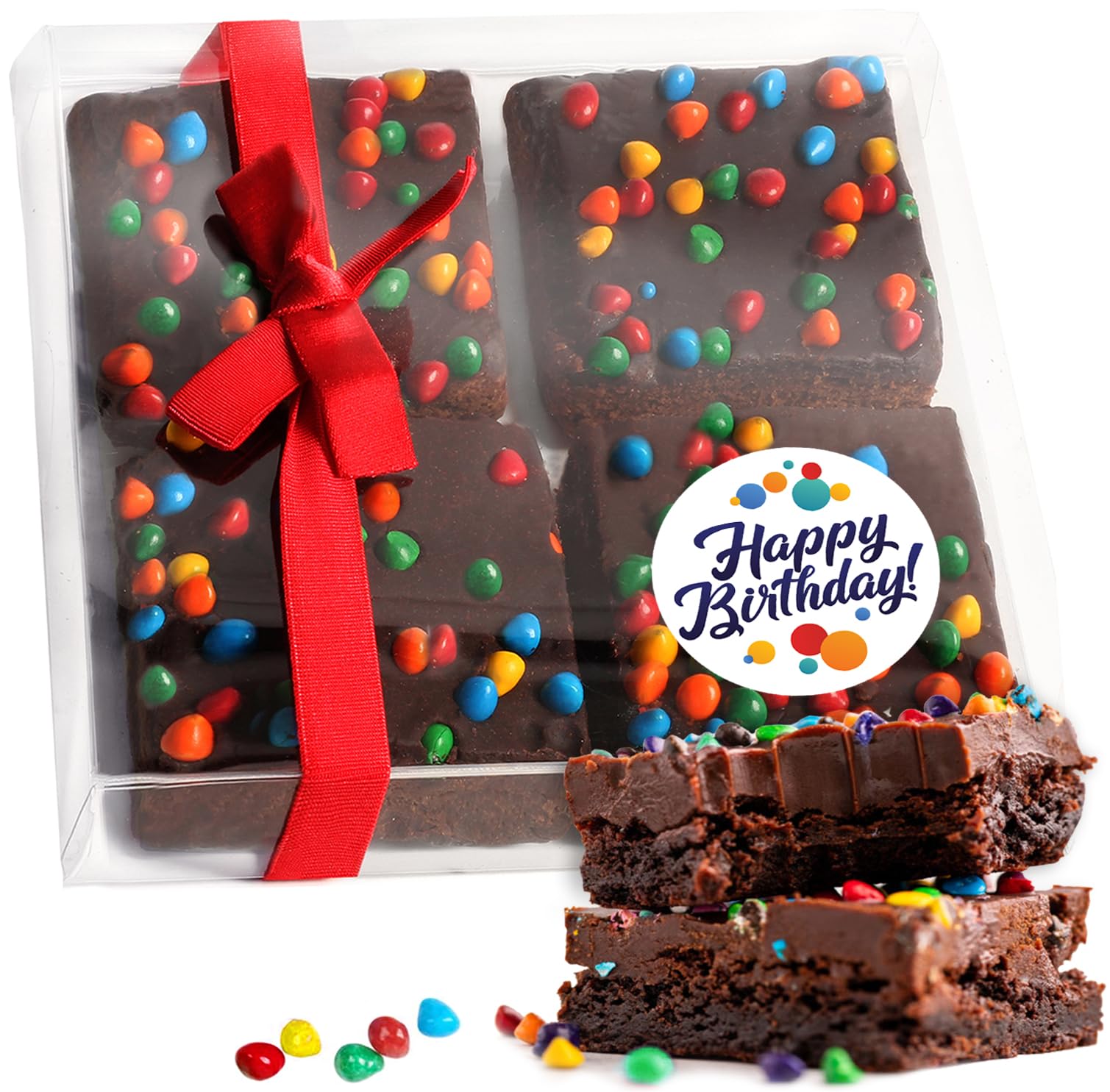 OMCookie Happy Birthday brownies, individually wrapped, ideal for gifting and safe sharing.