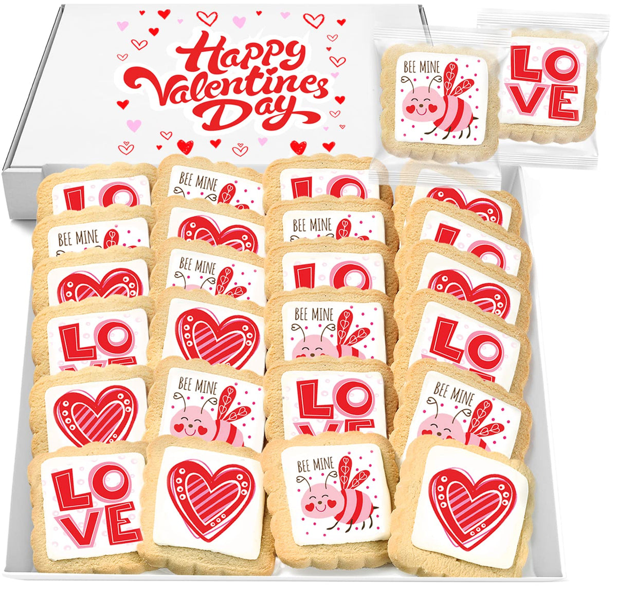 OMCookie valentines heart cookies with vanilla frosting, perfect for gifting