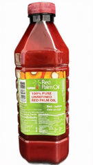Omni Red Palm Oil 2L bottle highlighting authentic flavor for West African dishes.