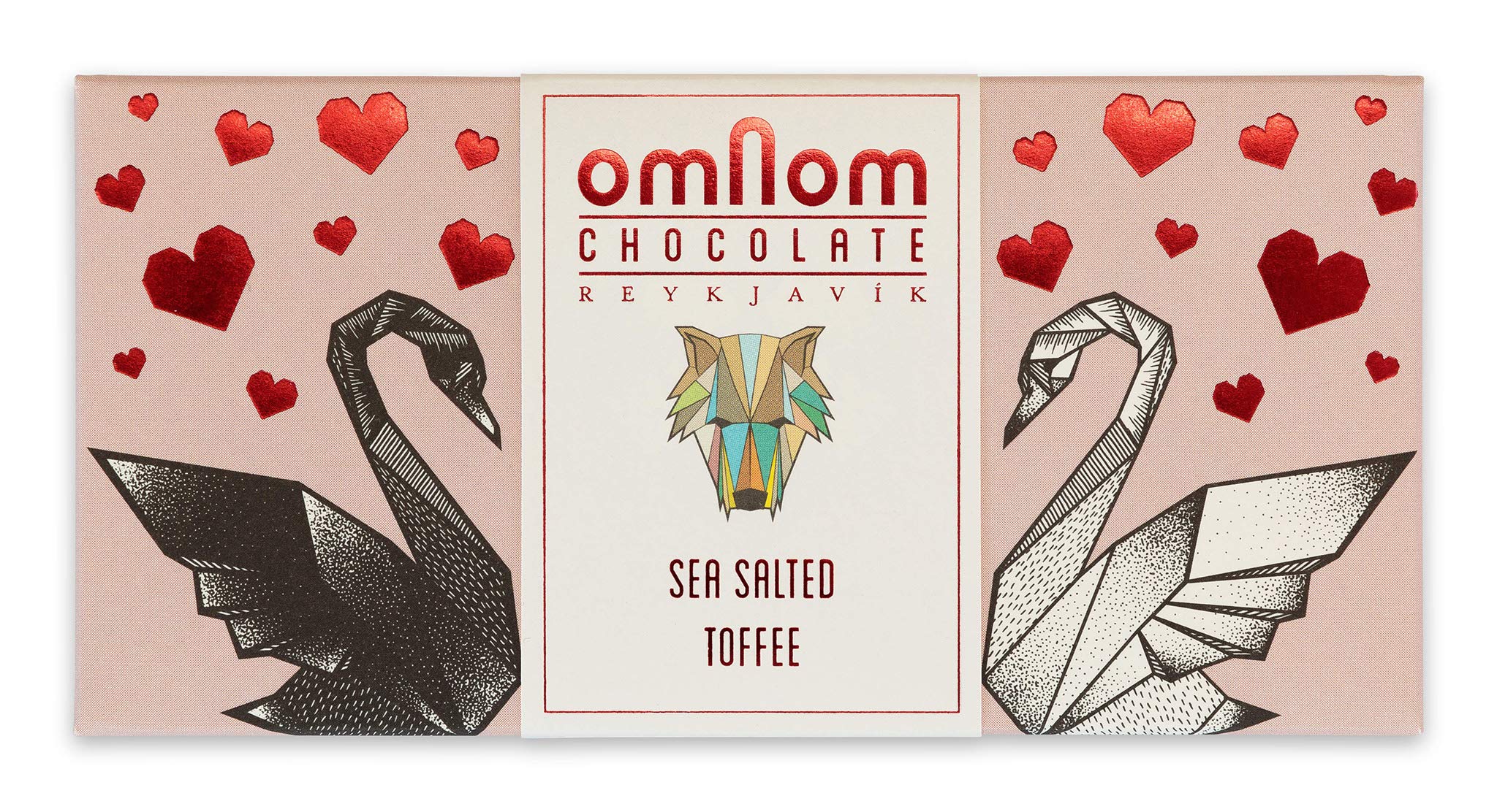 OmNom Reykjavik toffee sea salt bar offers creamy, buttery chocolate for a luxurious snack.