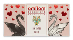 OmNom Reykjavik toffee sea salt bar offers creamy, buttery chocolate for a luxurious snack.