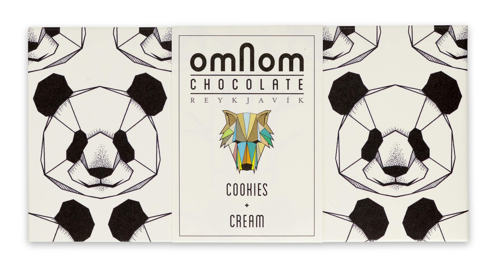 OmNom Cookies and Cream bar with cookies topping, premium Icelandic chocolate for gifting or indulgence