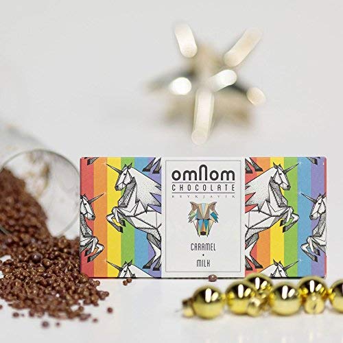 OmNom Bar on wooden board, artisanal craft feel