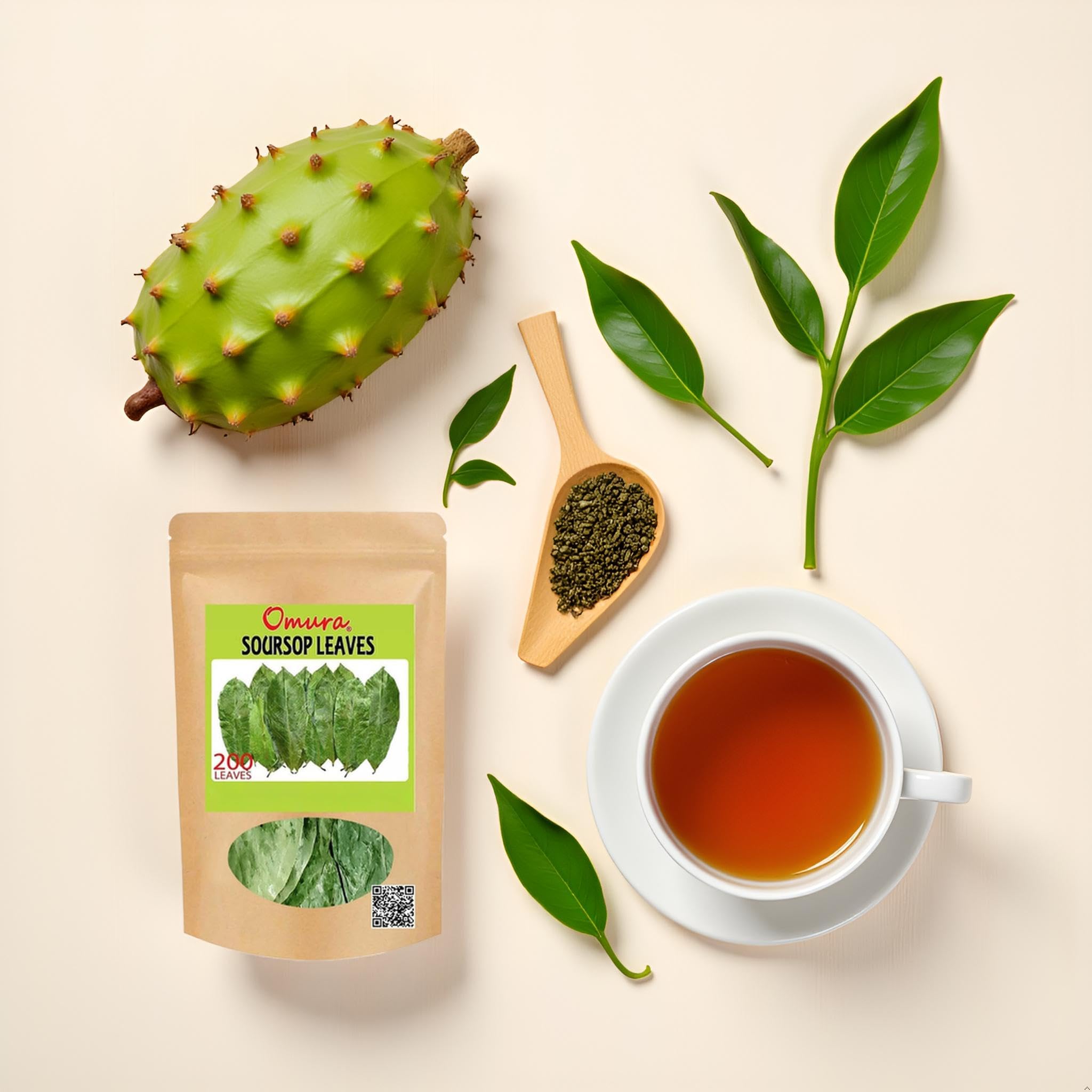 OMURA soursop leaves tea brew setup for a smooth cup