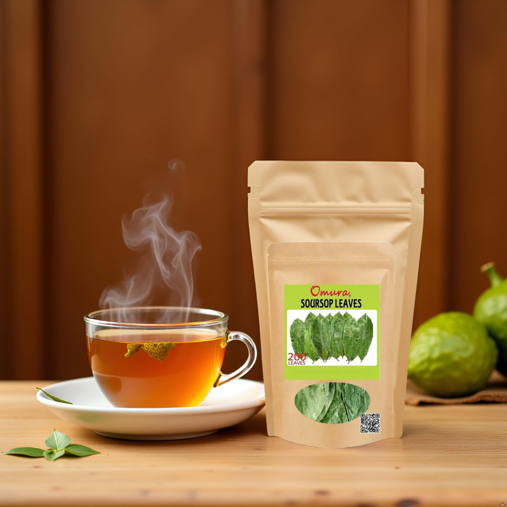 OMURA soursop leaves tea steeping preparing a soothing cup