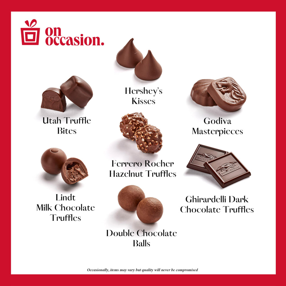 On Occasion Godiva chocolates pack closeup suggests refined gifting with universally loved flavors.