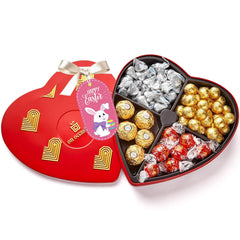 On Occasion heart chocolate gift box with 50-piece assortment, ideal for gifting.