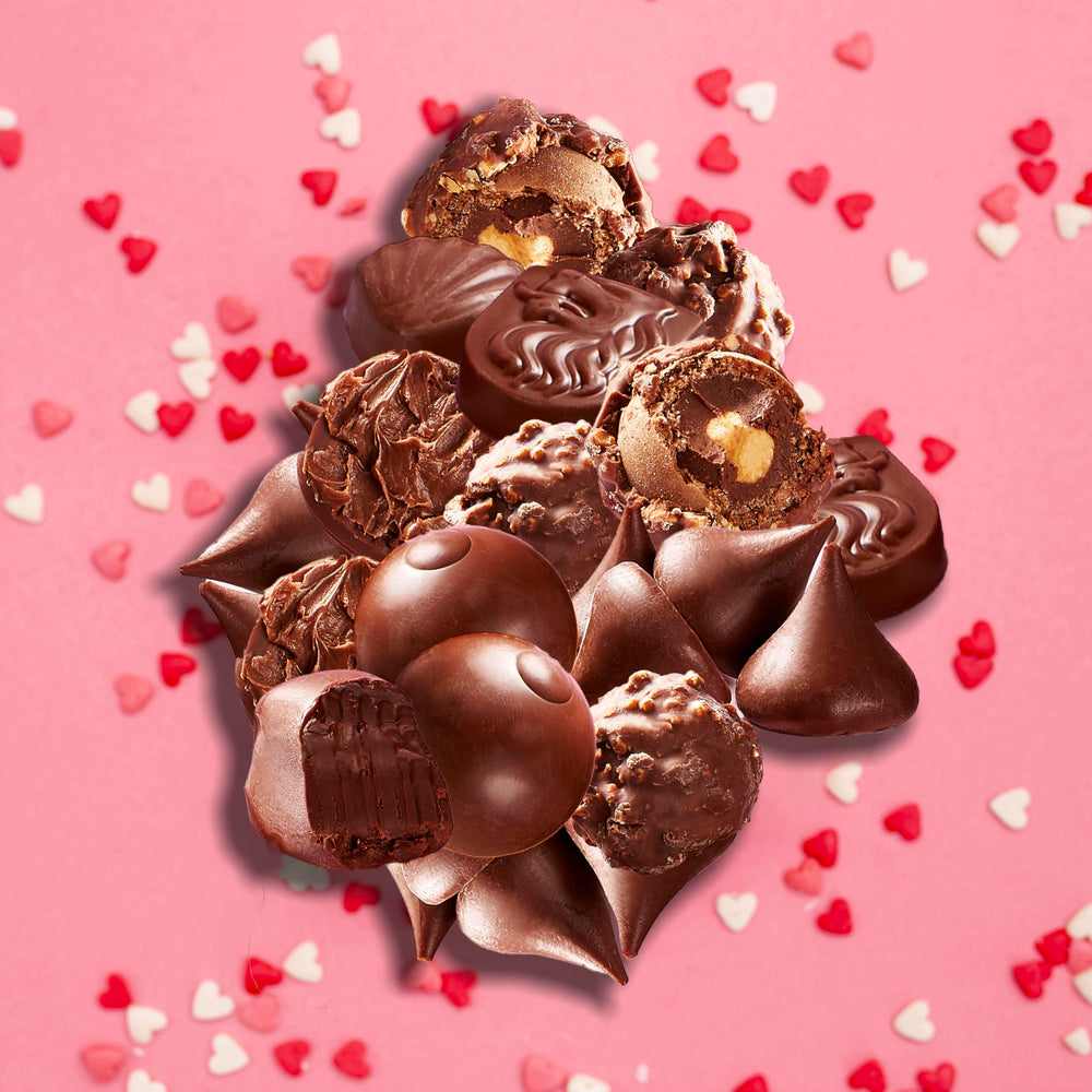 On Occasion variety chocolates assortment closeup conveys luxury tasting experiences for special occasions.