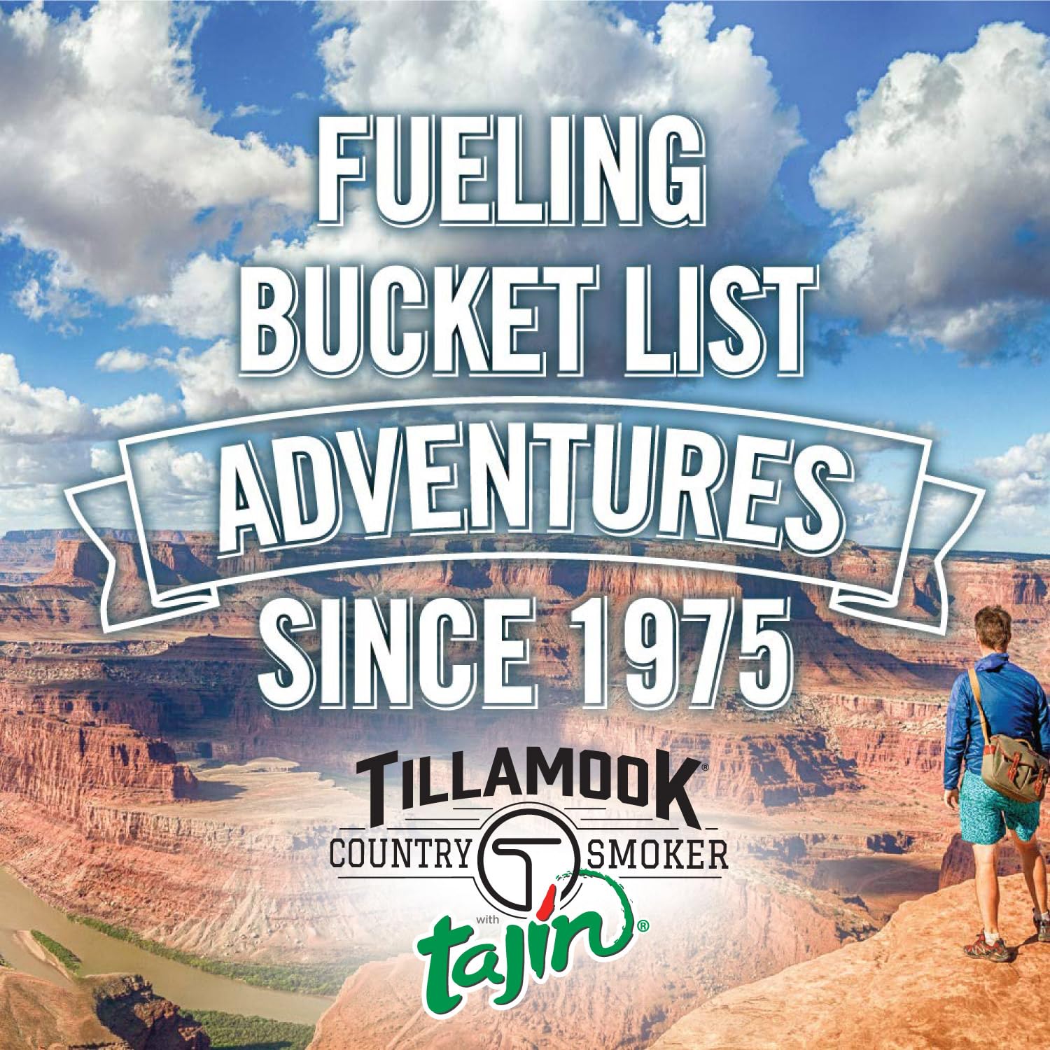 Tillamook Tajin beef jerky on-the-go hero shot highlighting protein-rich snack option