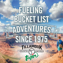 Tillamook Tajin beef jerky on-the-go hero shot highlighting protein-rich snack option