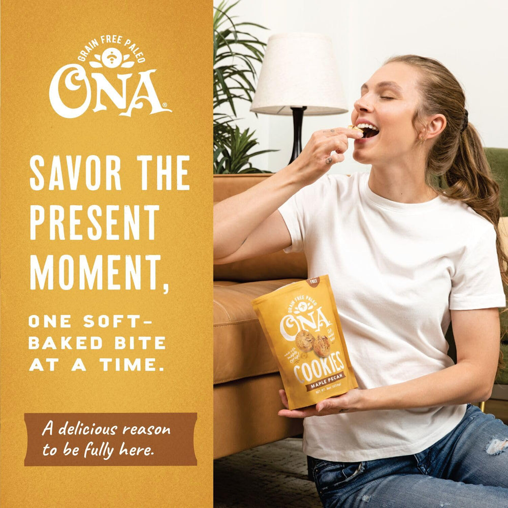 Ona Maple Pecan Cookies are gluten-free and grain-free for diverse diets.