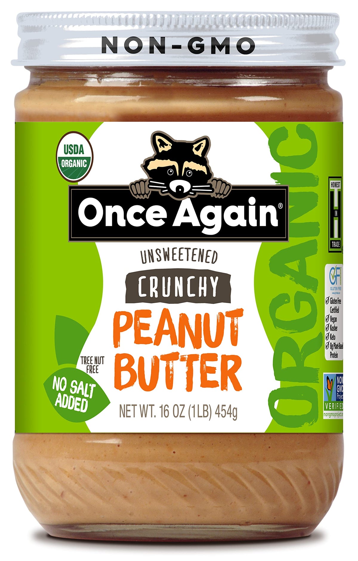 Once Again crunchy peanut butter texture close-up for rich flavor