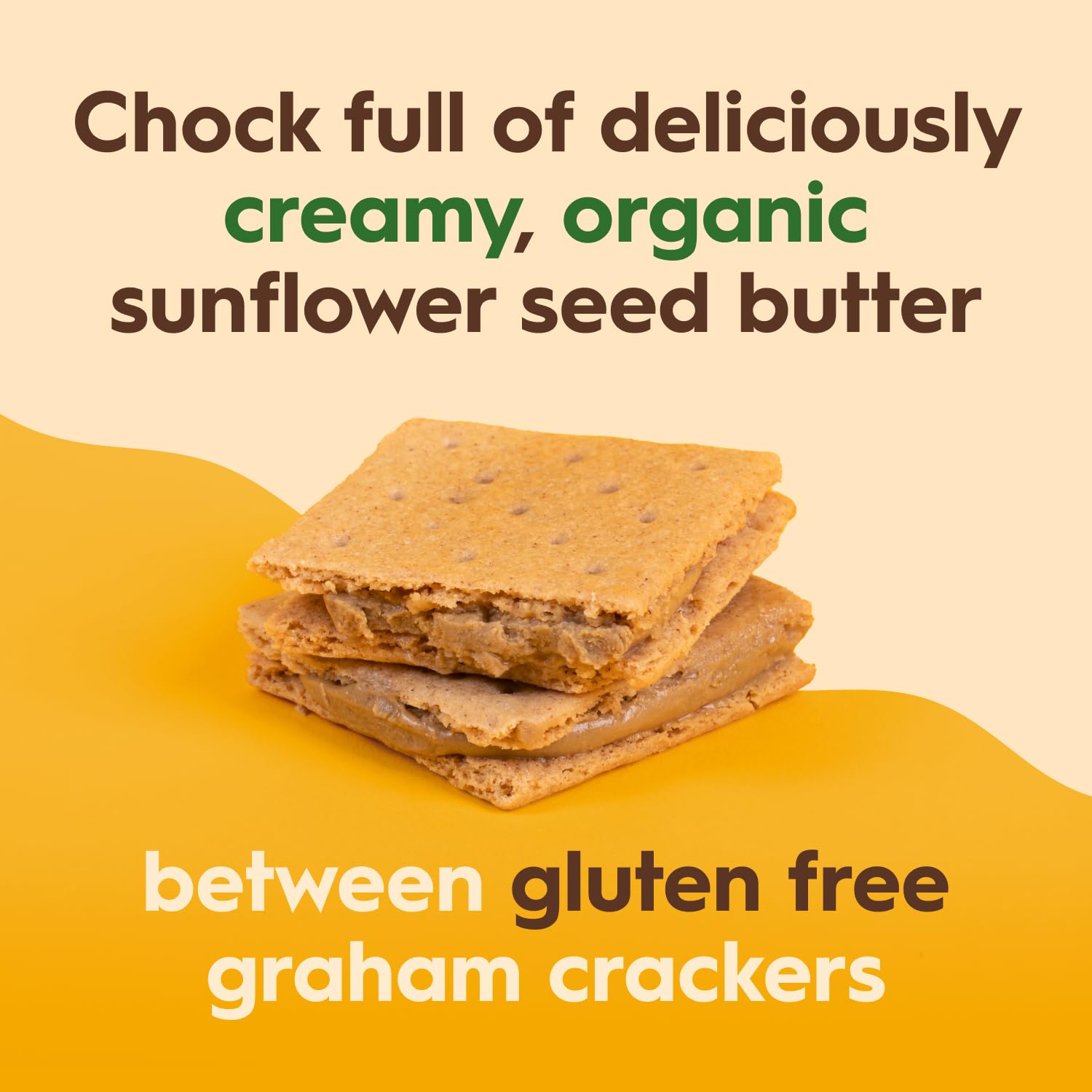 Gluten-free graham crackers with sunflower butter filling.