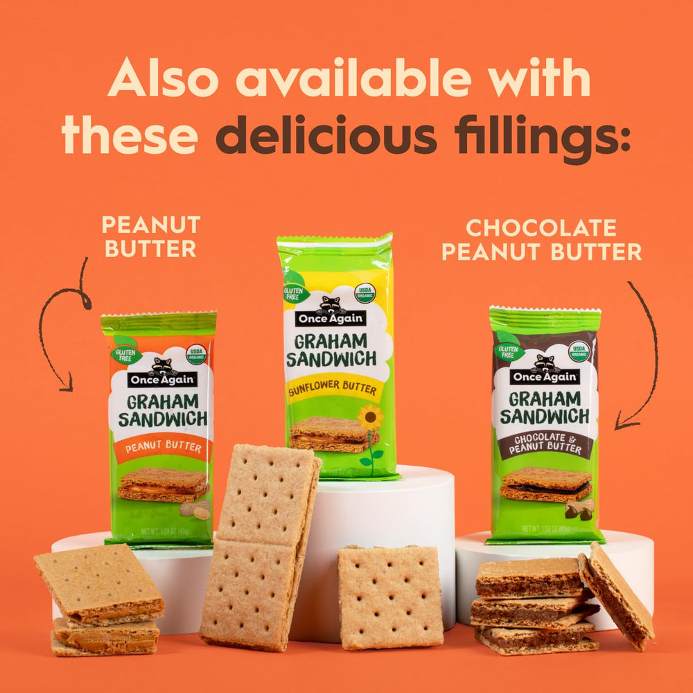 Once Again on-the-go packaging showing eight crackers.