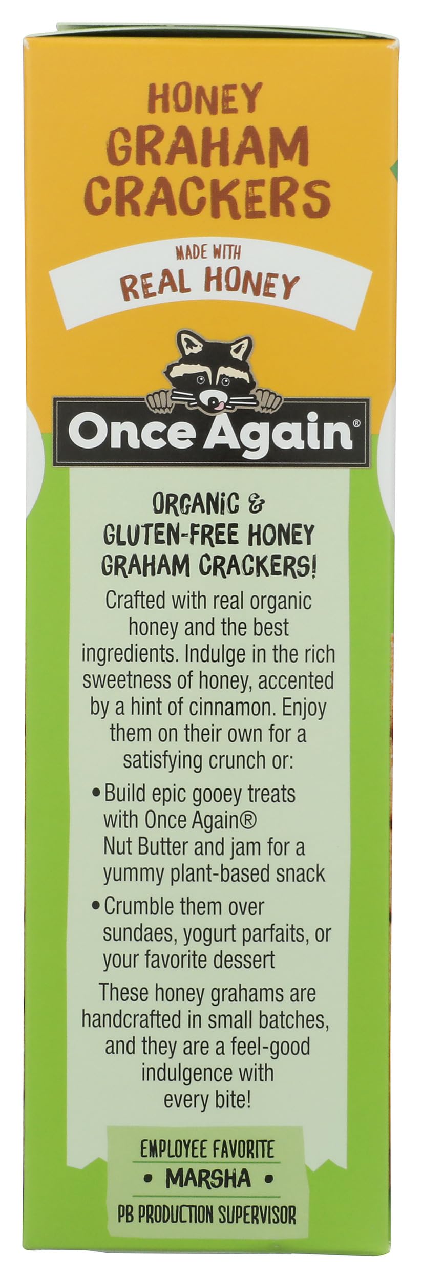 Once Again Organic Honey Graham Crackers close-up texture reveals crisp bite