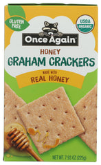 Once Again Organic Honey Graham Crackers label close-up highlighting organic honey