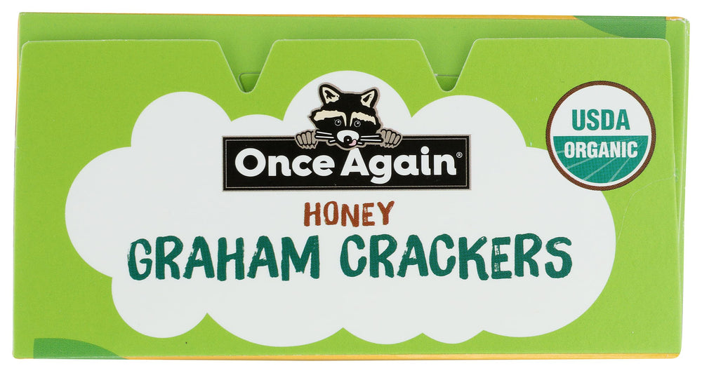 Once Again Organic Honey Graham Crackers served with milk for a quick snack