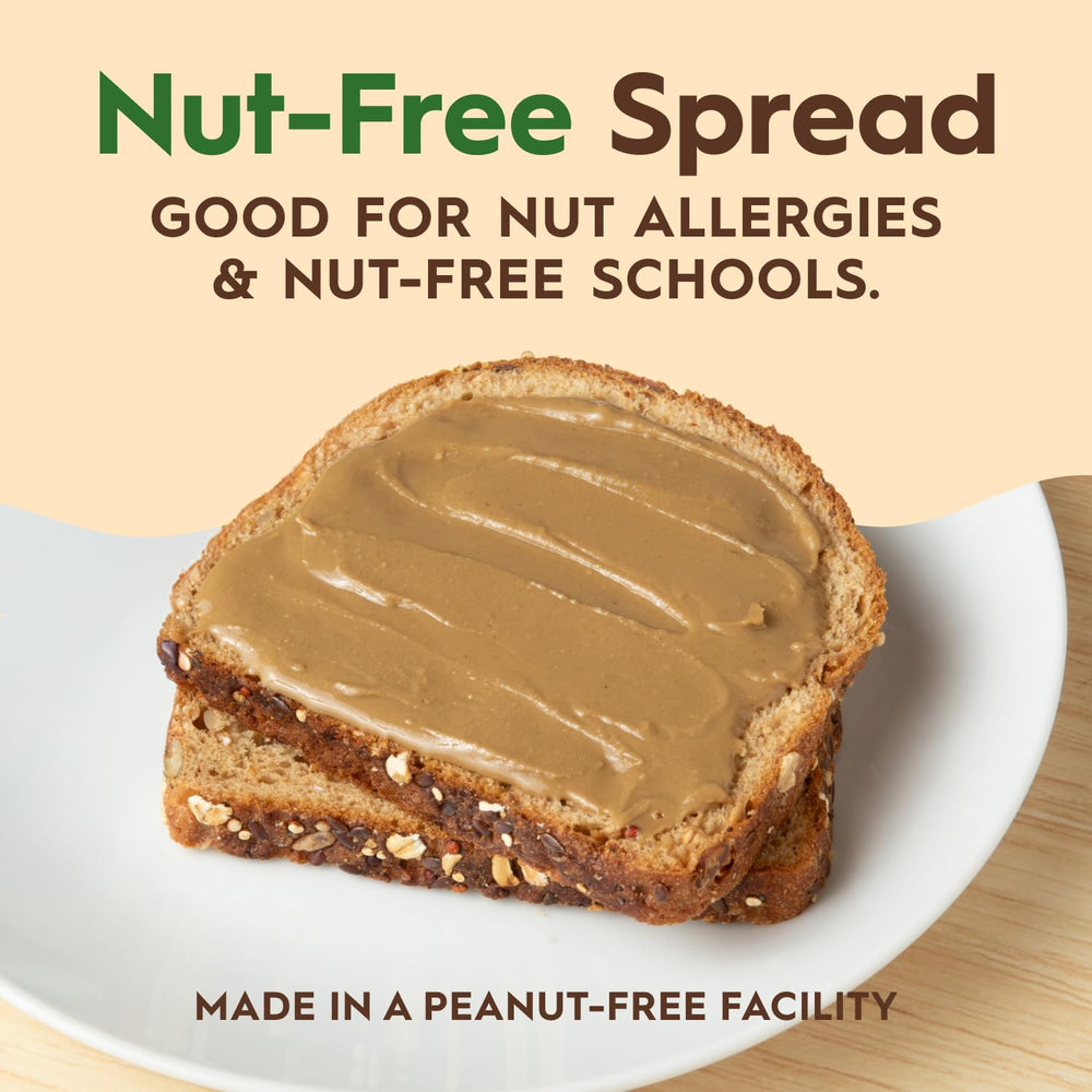 Once Again Sunflower Butter six-pack glass jars—eco-friendly, pantry-ready packaging.
